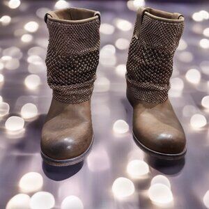 Steven Chainmail Boots Women EU Size 37 Brown Leather Gothic Made In Italy